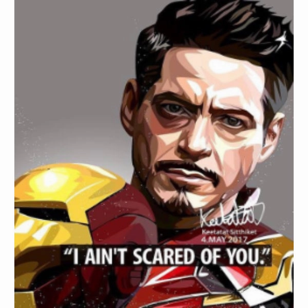 Pop Art Wall Decoration Drawing (Tony Stark - I ain't scared of you) Sensory Integration Contract Follow
