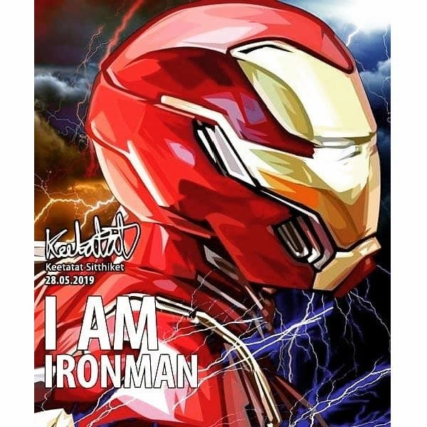 Ironman Marvel I am Pop Art Poster Wall Decoration Drawing progress tracking Visual Stimulation