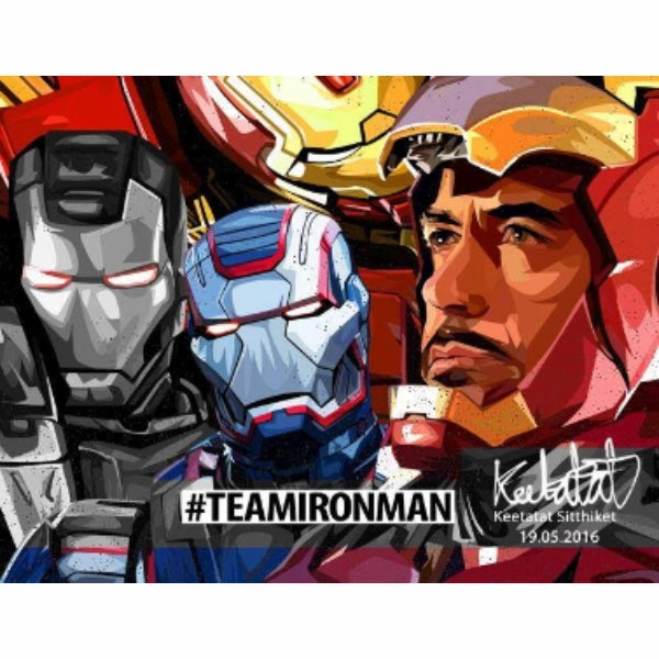 Pop Art Wall Decoration Drawing (# Team Iron Man 2pcs) ?F????b ? Marvel Quality Certified