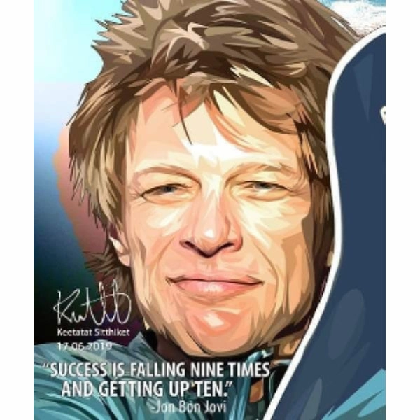 Pop Art Wall Decoration Drawing (Jon Bon Jovi - Success is falling) ? Educational Fun desert exploration