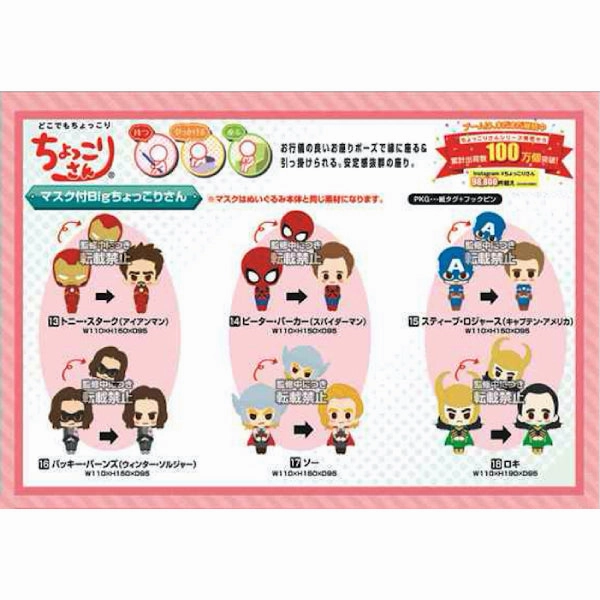 X Buddies Concept Marvel Disney Chokkorisan Sitting Plush Doll with mask Collection DNA Model