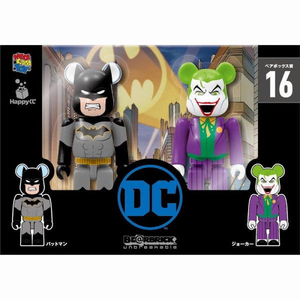 BE@RBRICK Happy Lottery Ver. DC Batman & Joker 100% Set Lab Safety