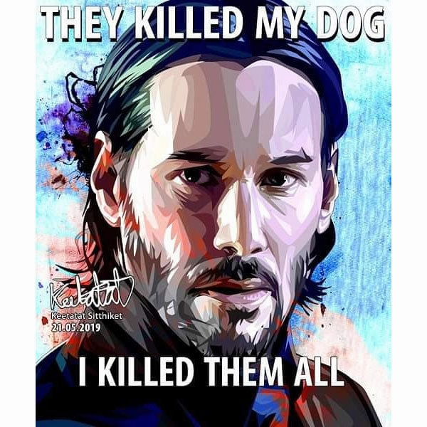 Metal Model John Wick Keanu Reeves Pop Art Poster Wall Decoration Drawing
