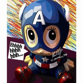 Role Playing Pop Art Wall Decoration Drawing (Baby Captain America) ??????L ? marvel