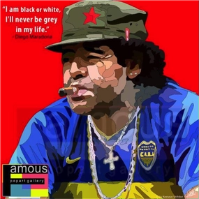 Farm Setup Water Proof Pop Art Wall Decoration Drawing (Diego Maradona 2)