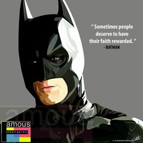 World Expansion Commitment Honor Pop Art Wall Decoration Drawing (Batman - Grey)