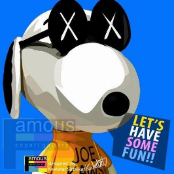 Pop Art Wall Decoration Drawing (Kaws Snoopy) ? Lab Equipment beach scene