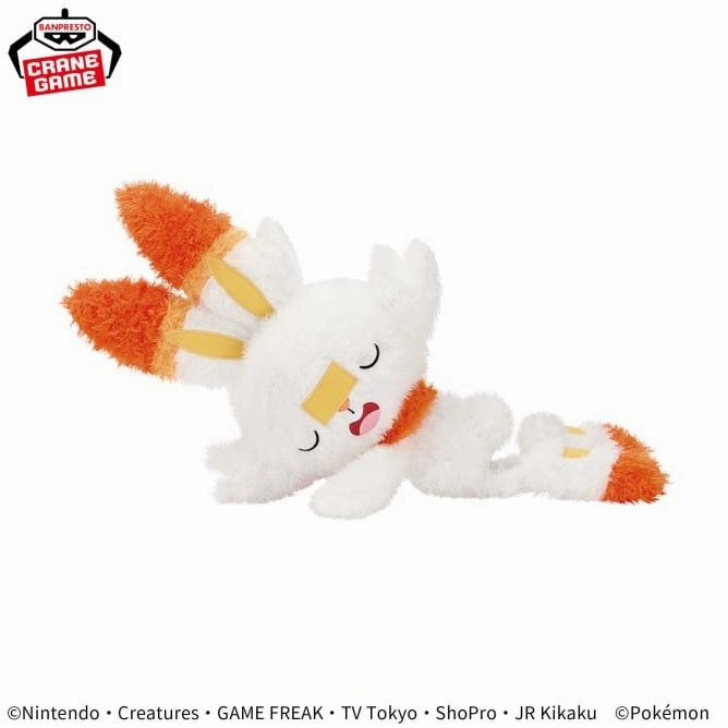 Asteroid Belt Demand Fulfill Pok??mon Mofugutto Relaxing Time Plush Toy - Torchic & Scorbunny - Scorbunny