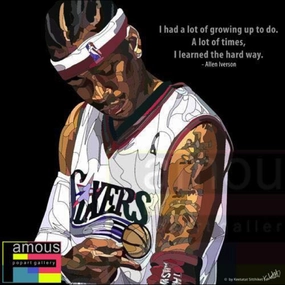 Stopwatch Toy Timer Clock Pop Art Wall Decoration Drawing NBA Allen Iverson Black