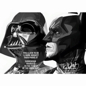Pop Art Wall Decoration Drawing (Darth Vader VS Batman) ???? ?????b ? Star Wars DC Discovery Joy Poetry Writing