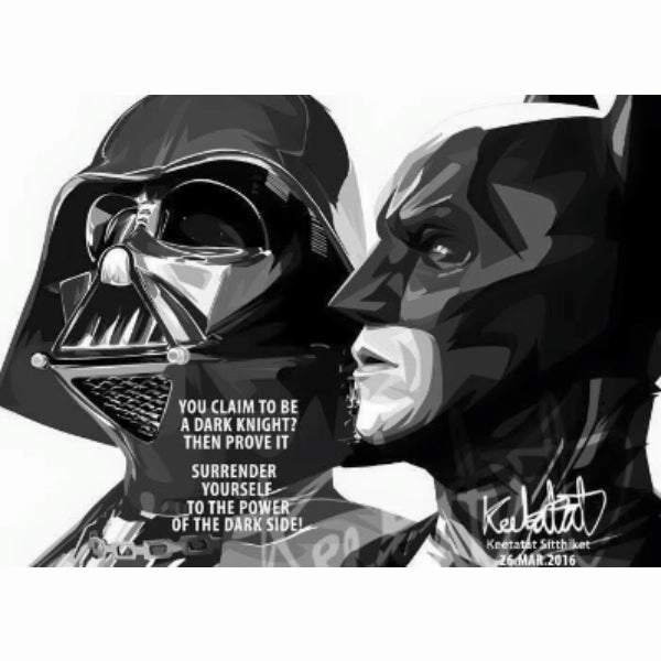 Pop Art Wall Decoration Drawing (Darth Vader VS Batman) ???? ?????b ? Star Wars DC Contract Follow Genre Study