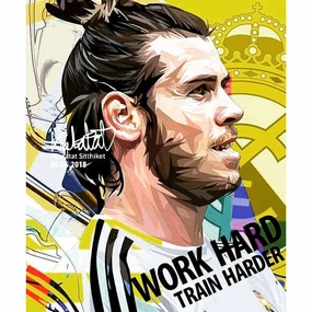 Version Control Pop Art Poster Wall Decoration Drawing Gareth Bale Real Madrid