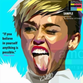 Pop Art Wall Decoration Drawing (Miley Cyrus) ? Character Collection