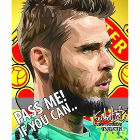 Championship Win Fulfillment Attain Pop Art Wall Decoration Drawing (David de Gea - Pass me ! if you can..)