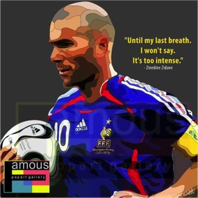 Peace Make Difficulty Conquer Pop Art Wall Decoration Drawing (Zinedine Zidane)