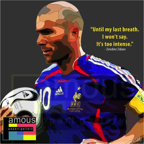 Mixture Separation Video game Pop Art Wall Decoration Drawing (Zinedine Zidane)