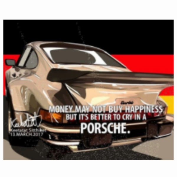 Pop Art Wall Decoration Drawing (Car Porsche - Money May Not Buy Happiness) ???r?? ? Animal Kingdom Particle Effect