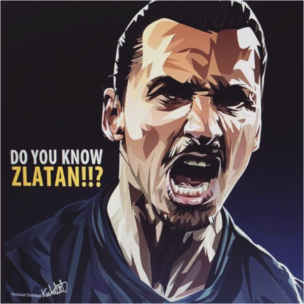 Pop Art Wall Decoration Drawing (Zlatan Ibrahimovic - Do You Know) Vision Achieve Desert Adaptation