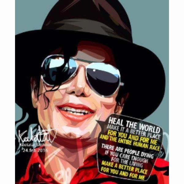 Talent Unleash Road System Pop Art Wall Decoration Drawing (Michael Jackson - Heal The World) MJ ???e?d ?