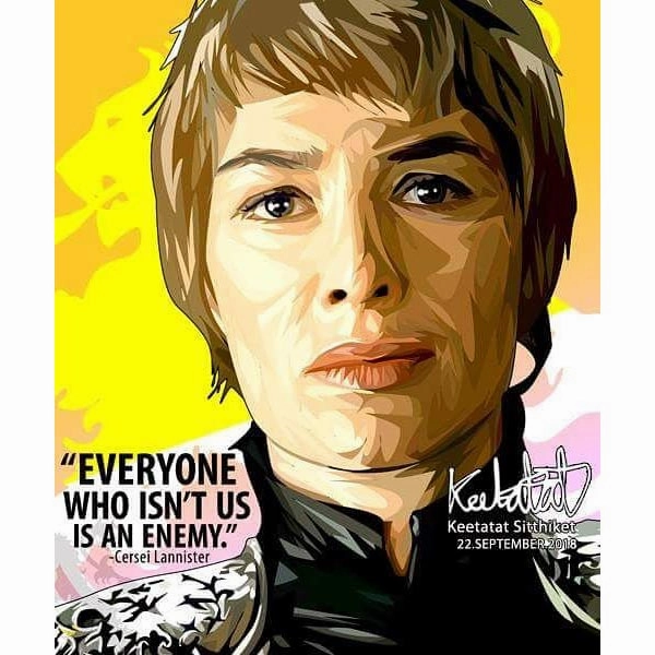 Pop Art Poster Wall Decoration Drawing Game of Thrones Cersei Lannister House Design Texture Mapping