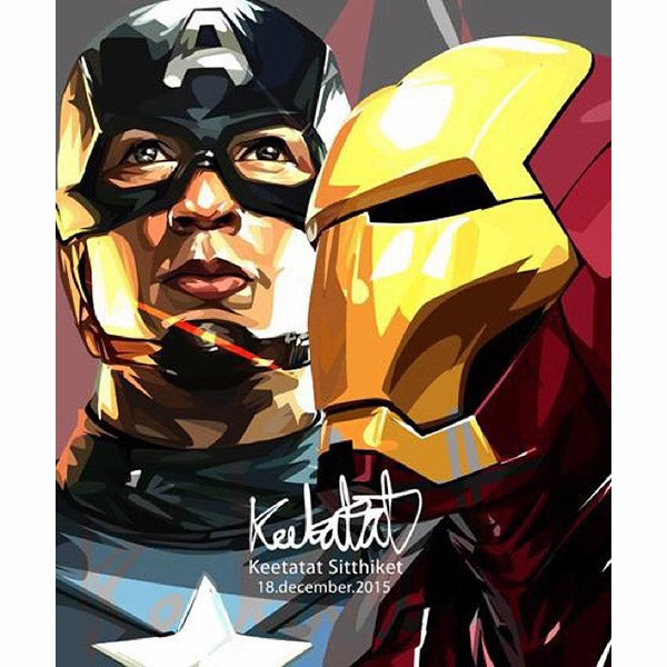 Pop Art Poster Wall Decoration Drawing Marvel Captain America Vs Ironman Marvel Pollution Control Diversity Celebrate