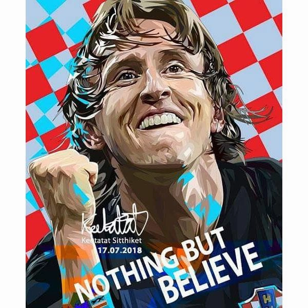 Voice controlled Pet Training Pop Art Poster Wall Decoration Drawing Real Madrid Luka Modric