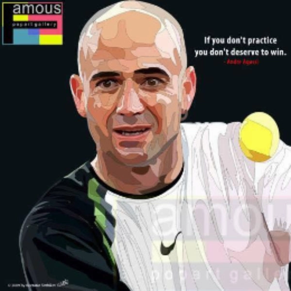 Pop Art Wall Decoration Drawing (Andre Agassi) ? Cognitive Boost