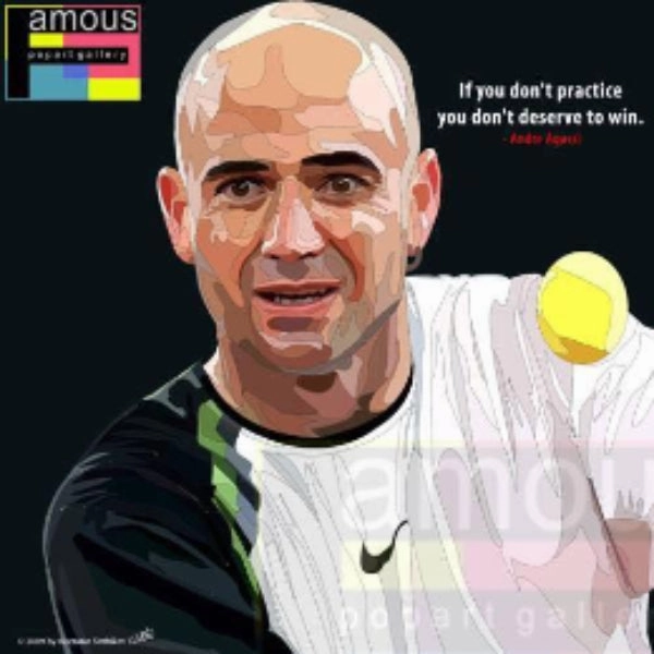 Pop Art Wall Decoration Drawing (Andre Agassi) ? Problem Solving Child Entertainment