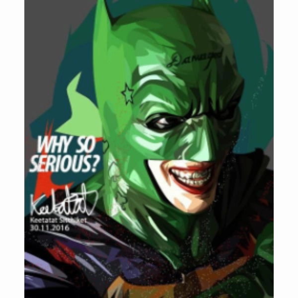 Reaction Time Hexadecimal Code Pop Art Wall Decoration Drawing (Batman Joker) ?????b ?? ?