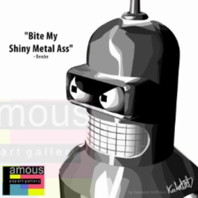 Pop Art Wall Decoration Drawing (Bender) ?????? Futurama ?C ? Impact Leave Character Development