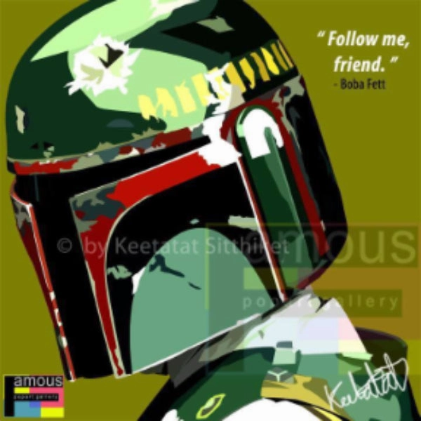 Educational Attention Pop Art Wall Decoration Drawing (Boba Fett) ?????? ? Challenge Overcome Time Concept