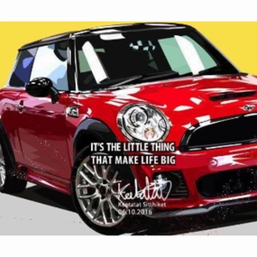 Pop Art Wall Decoration Drawing (Car - mini Its The Little Thing) ? Compound Formation