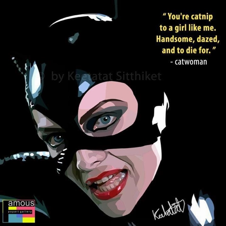 Museum Exhibit Pop Art Wall Decoration Drawing (Catwoman)