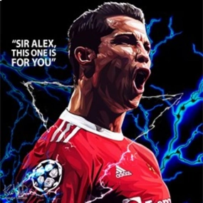 Pop Art Wall Decoration Drawing (Cristiano Ronaldo - Sir Alex) ???????? C???? ? Gravity Effect