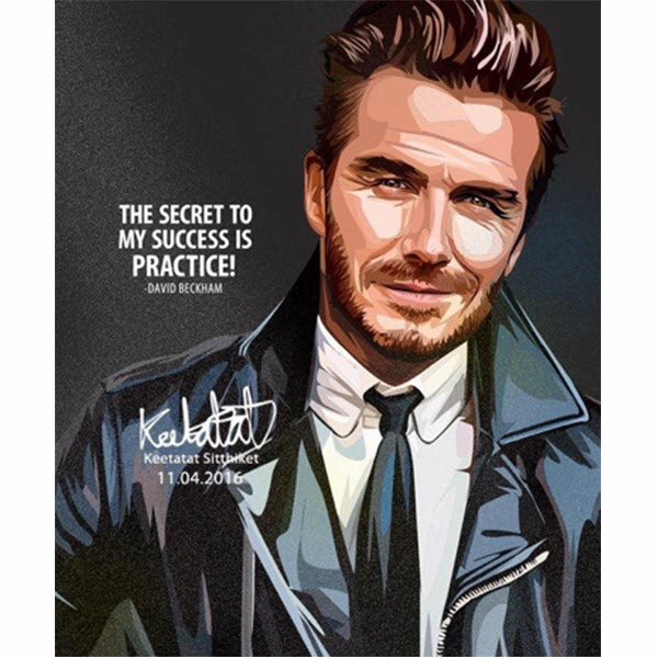 Memory Boost Desert Adaptation Pop Art Wall Decoration Drawing (David Beckham The Secret To My Success)