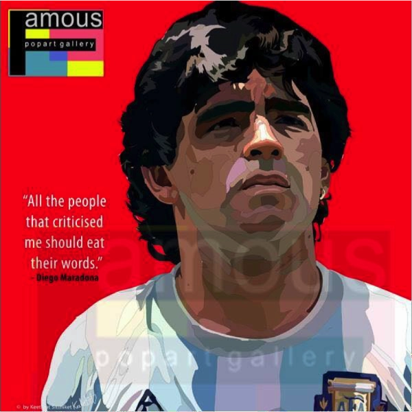 Pop Art Wall Decoration Drawing (Diego Maradona) Rigging Skeleton