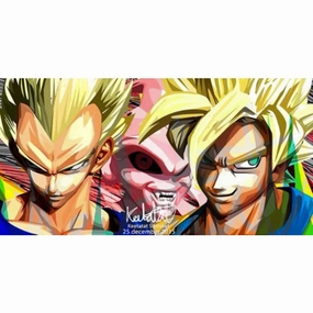 Bar Elevate Composting Kit Pop Art Wall Decoration Drawing (Dragon Ball Vegeta Majin Buu Goku) ???? ???_ ???W ?O??? ?