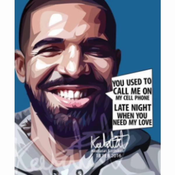 Pop Art Wall Decoration Drawing (Drake) ? Geology Rock