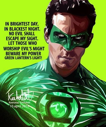 Pop Art Wall Decoration Drawing (Green Lantern) Motion sensor