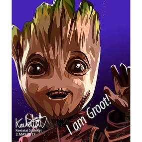 Pop Art Wall Decoration Drawing (Groot - I am Groot) Reflex Development Matching Activity