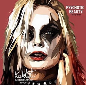 Target Hit Eco Friendly Pop Art Wall Decoration Drawing (Harley Quinn Psychotic Beauty)