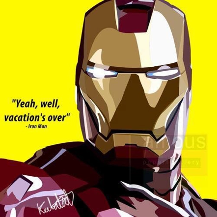 Pop Art Wall Decoration Drawing (Iron Man - Yellow) Wildlife Conservation