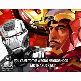Oceanography Set Pop Art Wall Decoration Drawing (Iron Man You Came To The Wrong Neighbourhood 2pcs) ?F????b ? Marvel