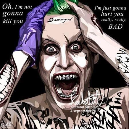 Castle Building Pop Art Wall Decoration Drawing (Joker - Jared Leto)