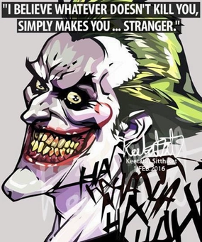 Plan Execution Pop Art Wall Decoration Drawing (Joker I Believe Whatever Doesn't Kill You)