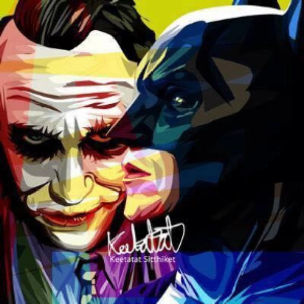 Pop Art Wall Decoration Drawing (Joker VS Batman) ?????b ?? ? DC Memory enhancement Direction Learning