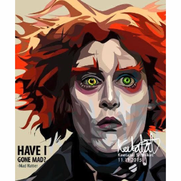 Color Recognition Quality Improvement Pop Art Wall Decoration Drawing (Mad Hatter) ?????z???[?? Alice in Wonderland ???? Mad Hutter ?