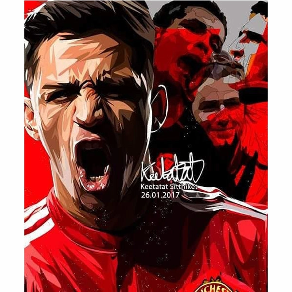 Discussion Group Pop Art Wall Decoration Drawing (Manchester United No.7 - New)