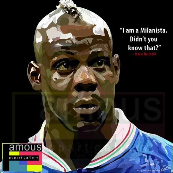Trust Rebuild Compassion Demonstrate Pop Art Wall Decoration Drawing (Mario Balotelli)