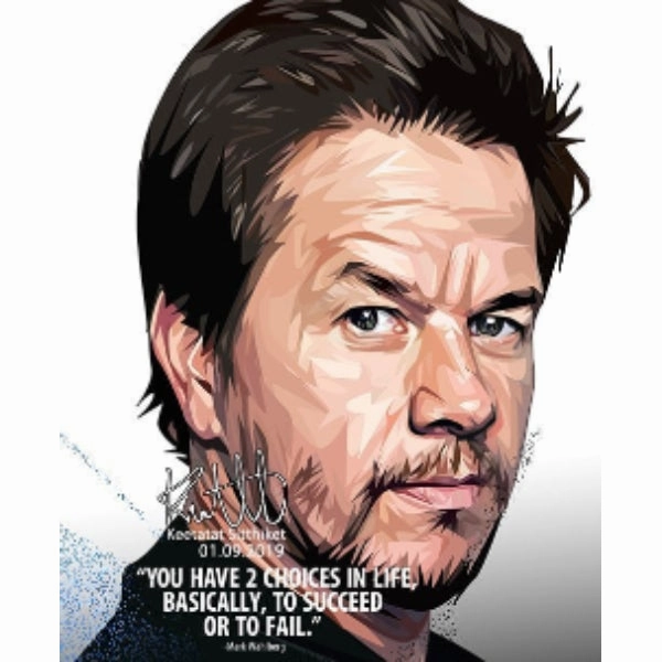 Island Paradise Language Master Pop Art Wall Decoration Drawing (Mark Wahlberg - You have 2 Choices in life) ?